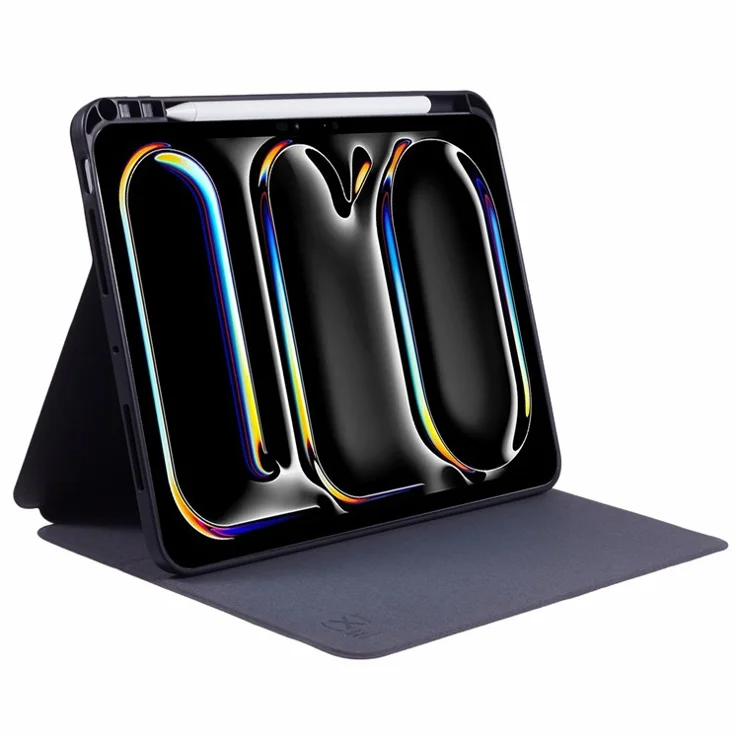 X-LEVEL For iPad Air 13 (2025) / (2024) Case Carbon Fiber Texture Leather Tablet Cover with Stand Pen Holder - Orange