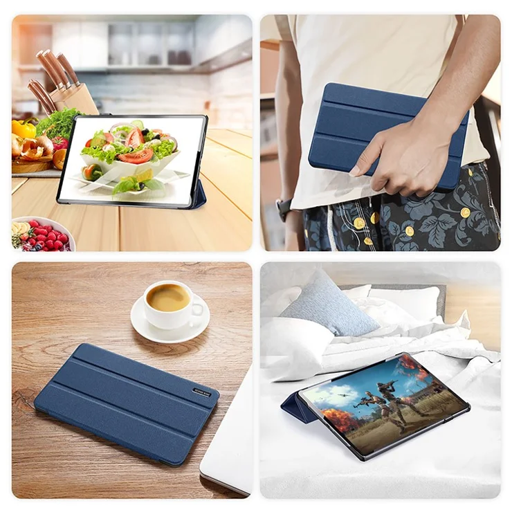 DUX DUCIS Domo Series for Huawei MatePad 11.5 S Tablet Case Tri-Fold Stand Leather Shell - Blue