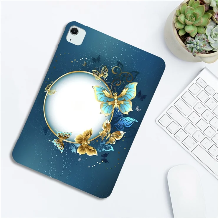 For iPad Air 13 (2025) / (2024) TPU Case Pattern Printing Slim Tablet Protective Cover - Moon and Butterfly