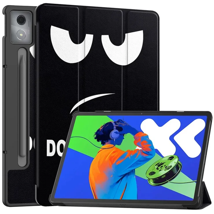 For Lenovo Xiaoxin Pad Pro 12.7 inch Case Pattern Print Leather Stand Tablet Cover - Don't Touch Me