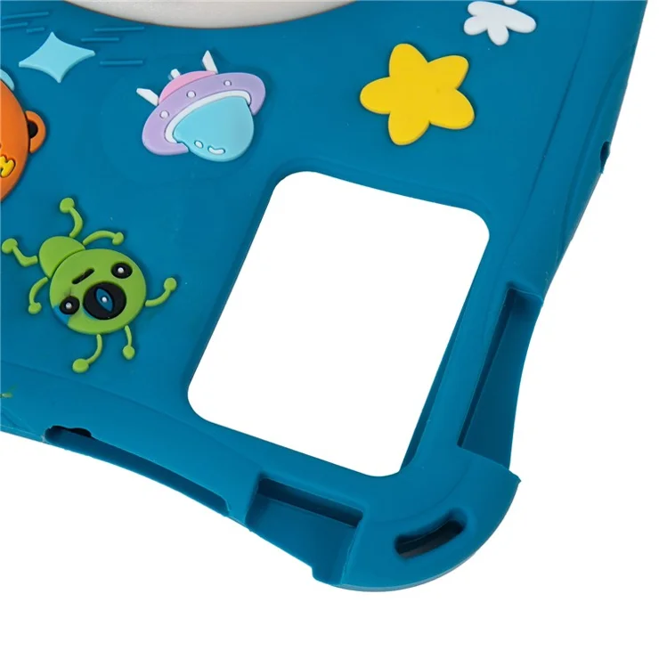 For Lenovo Tab M11 TB330FU / 331FC / Xiaoxin Pad 11 2024 Case with Shoulder Strap Kickstand Cartoon Silicone Cover - Dark Blue