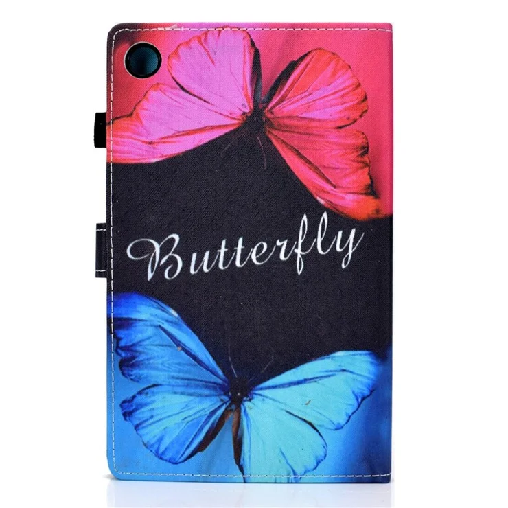 PU Leather Stand Tablet Case for Lenovo Tab M10 Plus (3rd Gen) / Xiaoxin Pad 2022 10.6 inch, Stitching Pattern Printing Card Holder Cover - Two Butterfly
