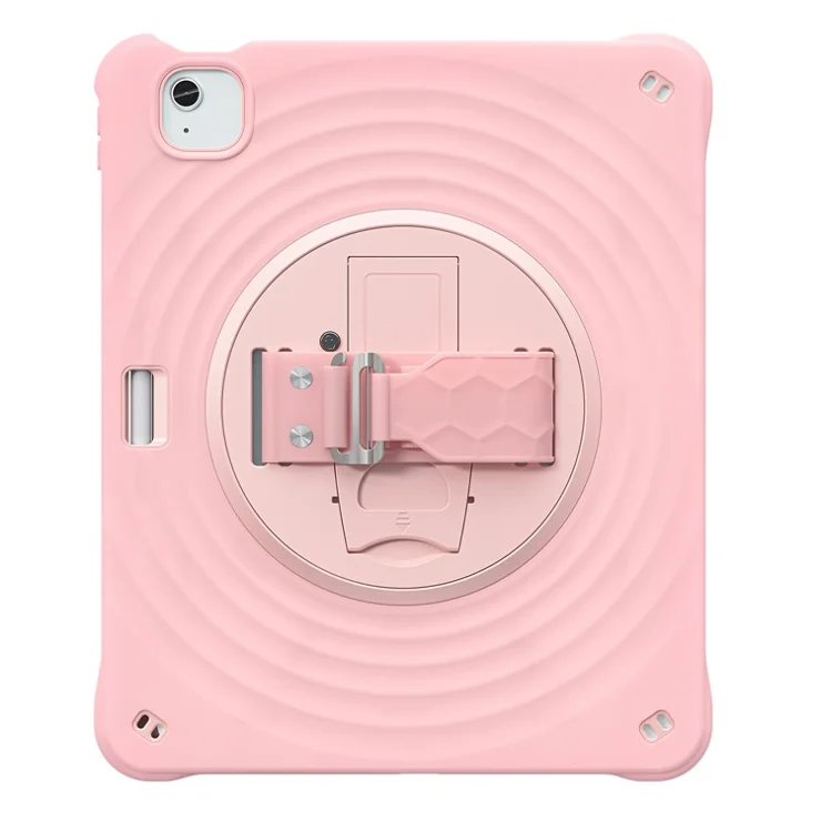 For iPad Air 13 (2025) / (2024) / Pro 12.9 (2022) / (2021) / (2020) / (2018) Case Kickstand TPU+PC+Silicone Tablet Cover - Pink