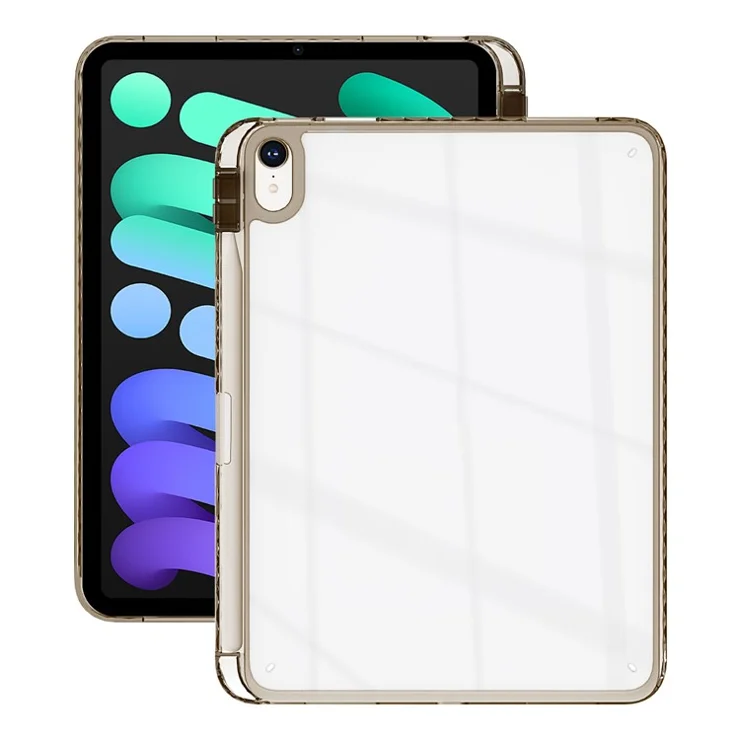 For iPad Air 13 (2025) / (2024) Case Clear TPU Tablet Protective Cover with Pen Slot - Black