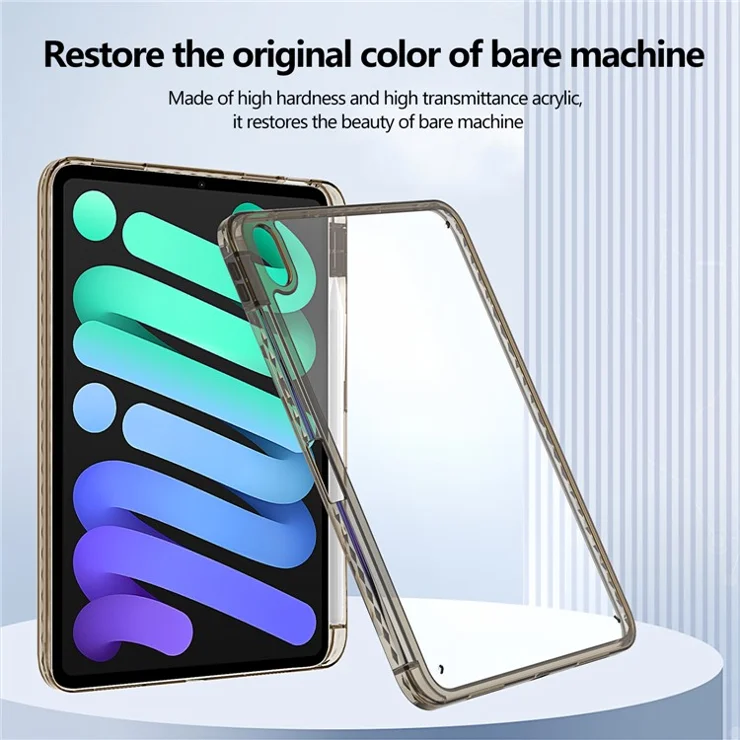 For iPad Air 13 (2025) / (2024) Case Clear TPU Tablet Protective Cover with Pen Slot - Black