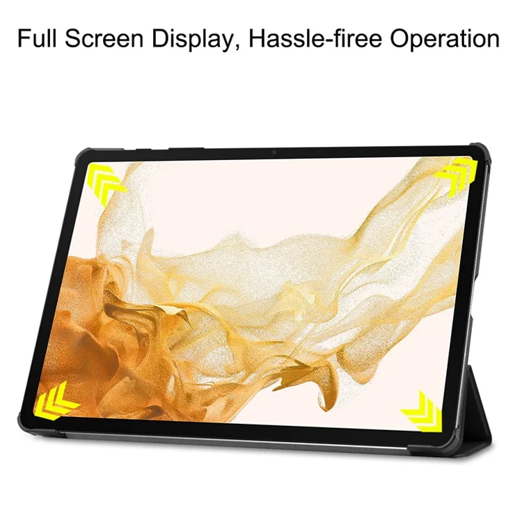For Samsung Galaxy Tab S10+ / S9 FE+ / S9+ Case Anti-Drop Leather Stand Tablet Cover - Black