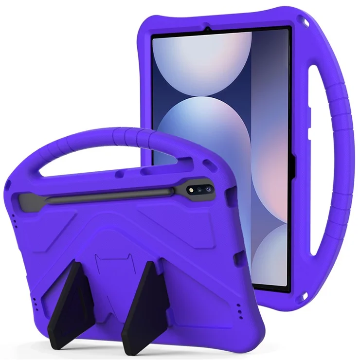 For Samsung Galaxy Tab S10+ Case EVA Tablet Cover with Handle Kickstand Children Friendly - Purple