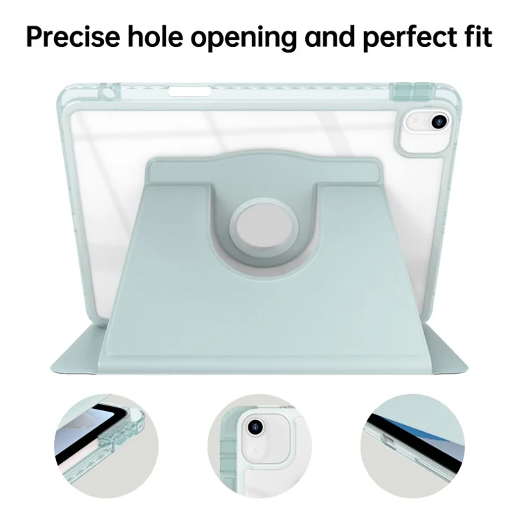 Tablet Case For iPad Air 13 (2025) / (2024) / Pro 12.9 (2022) / (2021) / (2020) PU Leather Rotating Clear Cover Auto Wake / Sleep - Light Green