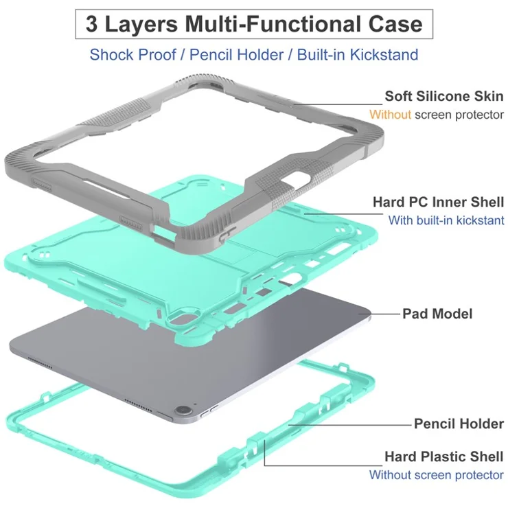 Bulk Purchasing For Samsung Galaxy Tab A8 10.5 (2021) Case Kickstand Silicone + PC Impact Protective Tablet Cover - Red