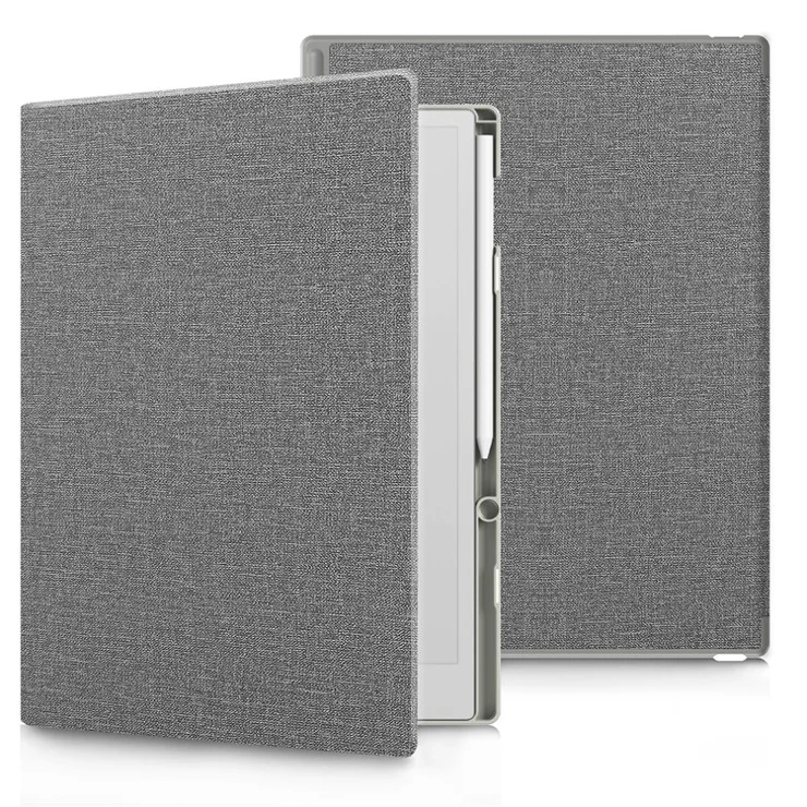 For ReMarkable Paper Pro Case Book Style PC+PU Leather Tablet Cover with Pen Holder Auto Wake / Sleep - Grey