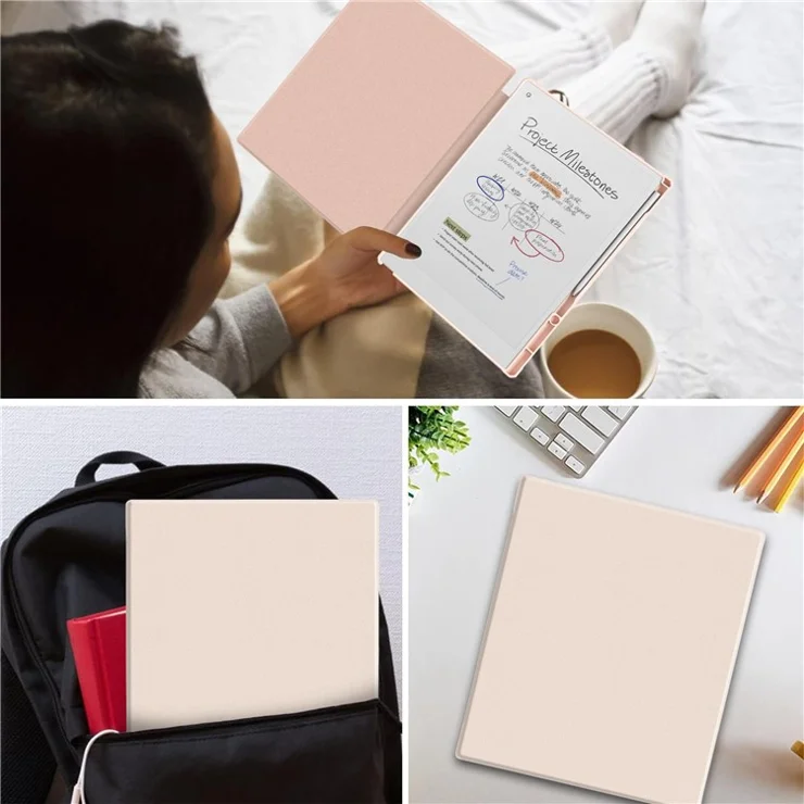For ReMarkable Paper Pro Case Acrylic Leather Tablet Cover with Pen Holder Auto Wake / Sleep - Black
