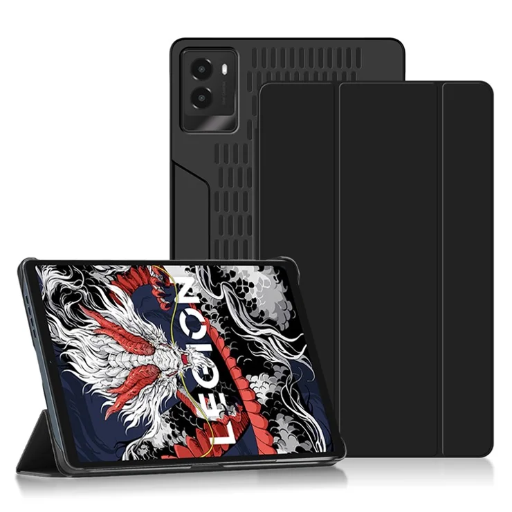 For Lenovo Legion Y700 (2024) Tablet Case Trifold Stand Leather+PC Hollow Back Cover Auto Wake / Sleep