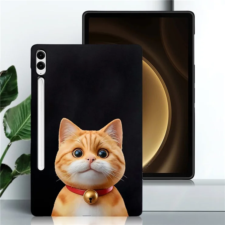 For Samsung Galaxy Tab S10+ / S9 FE+ / S9+ Case Pattern Printing Slim TPU Tablet Protective Cover - Shorthair Cat
