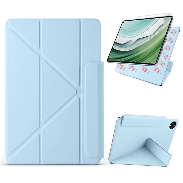For Huawei MatePad Pro 11 (2024) / (2022) Case PC + PU Leather Origami Stand Magnetic Tablet Cover - Baby Blue