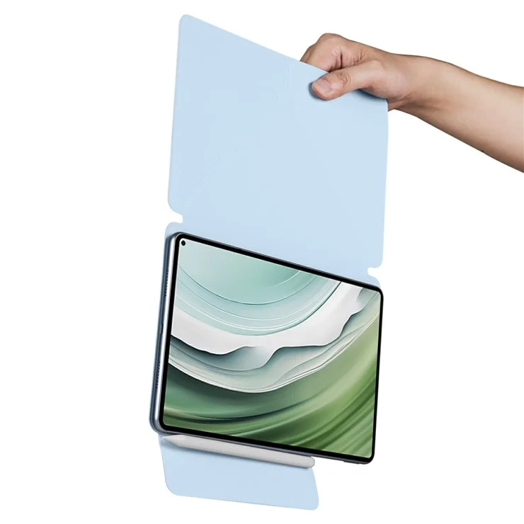 For Huawei MatePad Pro 11 (2024) / (2022) Case PC + PU Leather Origami Stand Magnetic Tablet Cover - Baby Blue