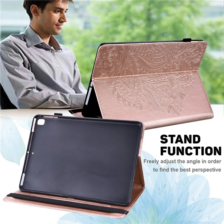 For Xiaomi Pad 7 Pro / Pad 7 Case Peacock Flower Pattern Card Holder Leather Tablet Cover - Gold
