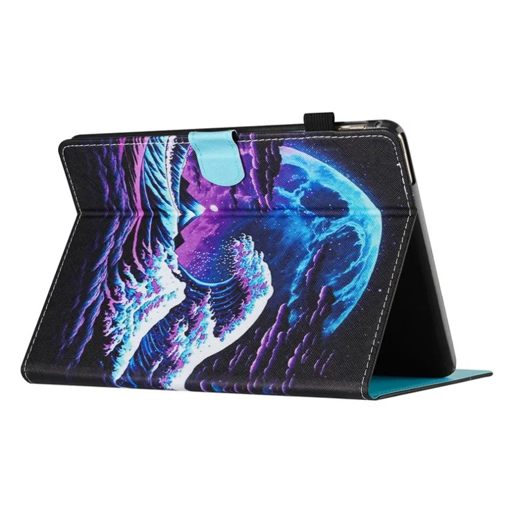 For Amazon Kindle Paperwhite (2024) Case Leather Card Holder Stand E-Reader Cover - Sea Wave