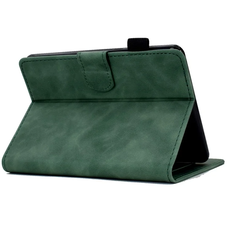 For Amazon Kindle Paperwhite (2024) Case Flower Butterfly Imprinted Card Slots Leather Cover - Green