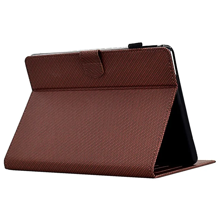 For Amazon Kindle Paperwhite (2024) Case Carbon Fiber Texture PU Leather Cover Stand View - Brown