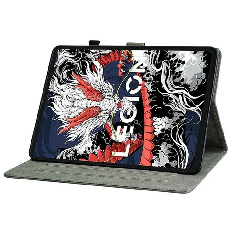 For Lenovo Legion Y700 (2025) Cases Tiger Imprint Anti-Scratch PU Leather Tablet Cover - Black