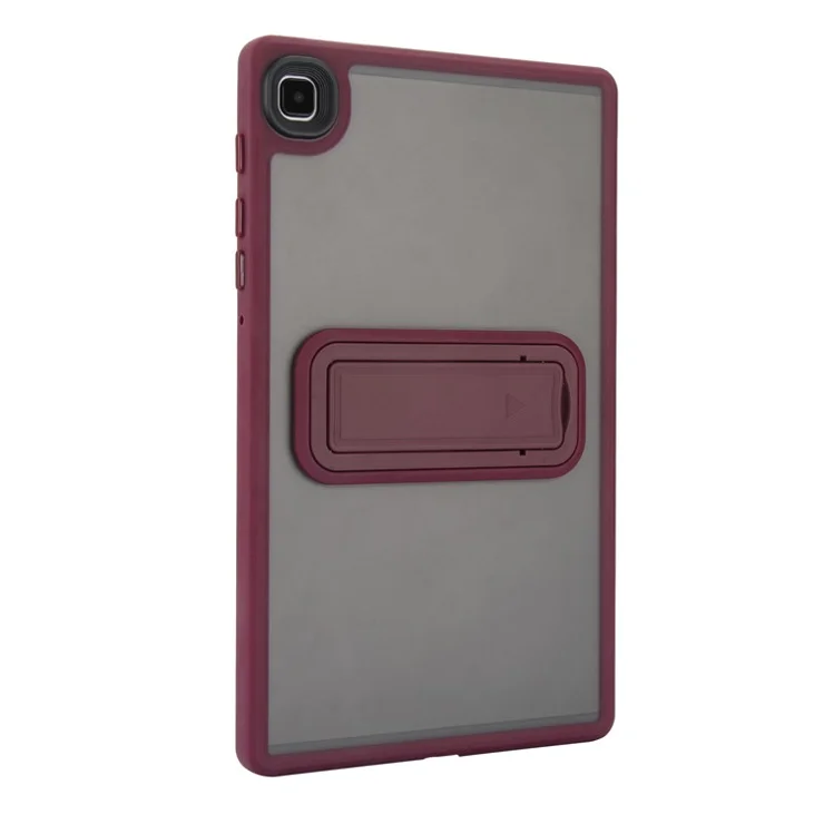 For Samsung Galaxy Tab A7 Lite 8.7-inch Case with Kickstand TPU + PC Skin-Touch Tablet Cover - Wine Red