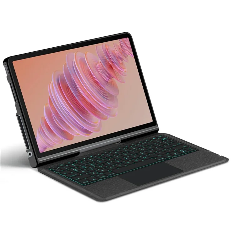 For Lenovo Tab Plus Leather Case + Bluetooth-compatible Keyboard with Backlight Trackpad