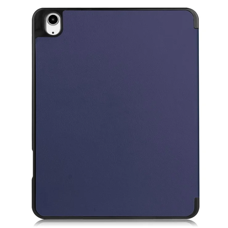 For iPad Air 13 (2025) / (2024) Stand Case Shock-Absorbent Leather Tablet Cover with Pen Slot - Dark Blue