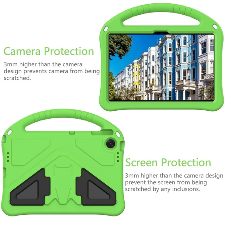 For Lenovo Tab TB311FU Case EVA Tablet Cover with Handle Kickstand Children Friendly - Green