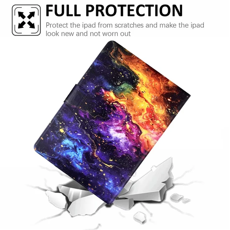 Stand Case for Samsung Galaxy Tab S9 / S9 FE Pattern Printing Tablet Leather Cover with Auto Wake / Sleep - Nebula