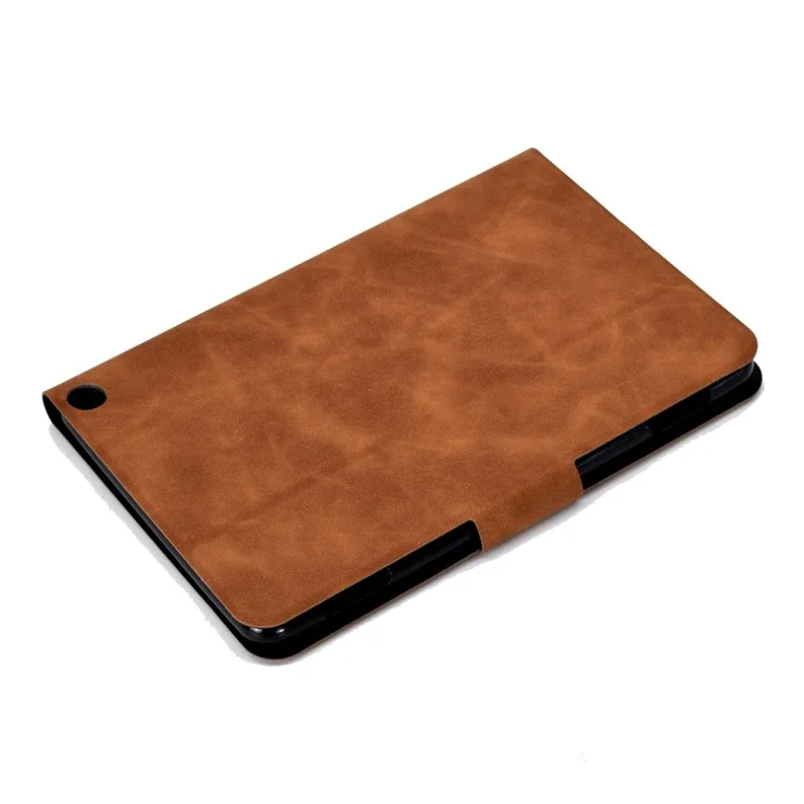 For Amazon Fire 7 (2022) PU Leather Card Holder Tablet Cover Full Protection Case with Stand - Brown