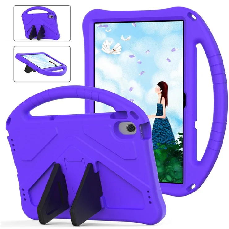Portable EVA Case for Nokia T20 Shockproof Tablet Cover Anti-Scratch Case with Kickstand - Purple