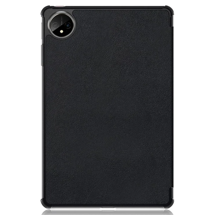 For Huawei MatePad Pro 11 (2022) Protective Case PU Leather Solid Color Folio Flip Cover Tri-fold Stand Tablet Protector with Auto Wake / Sleep - Black