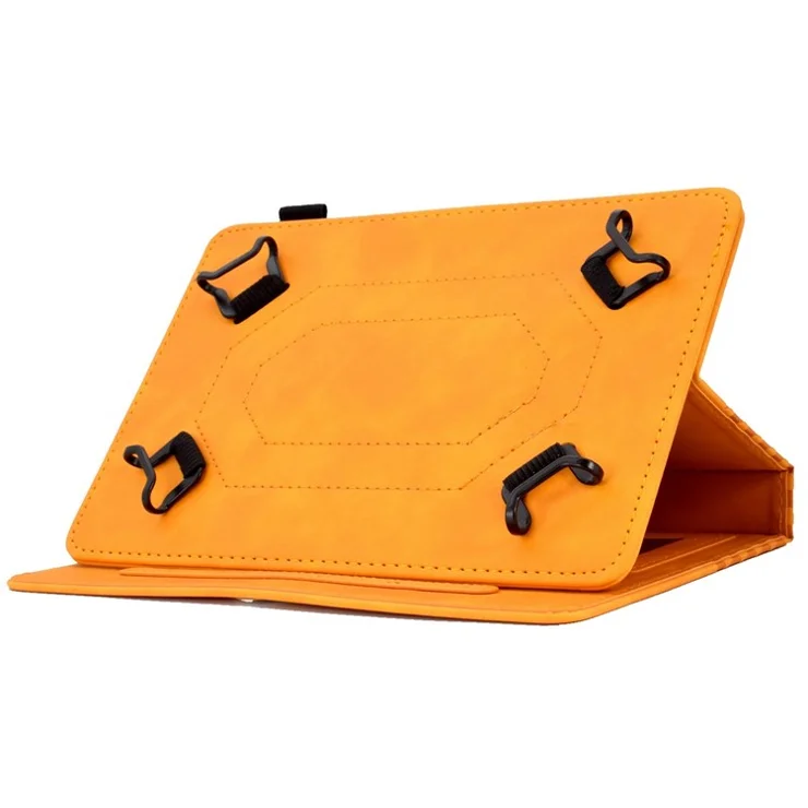 Anti-Fall Folio Flip Case for Universal 8 inch Tablet Protective Cover Pattern Imprinted Solid Color Auto Wake / Sleep Leather Case with Card Slots / Stand - Khaki