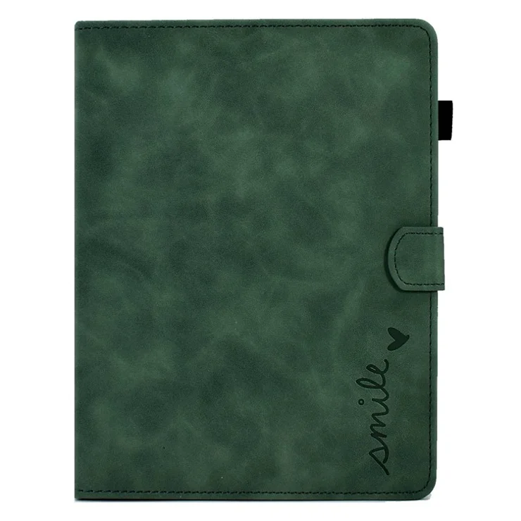 Pattern Imprinted Case for 8-inch Tablet, Card Slot Design PU Leather Folio Stand Cover with Pen Holder, Support Auto Sleep / Wake - Green