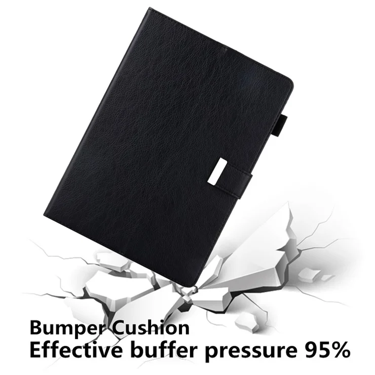 For iPad (2025) / 10.9 (2022) Shockproof Tablet Cover Metal Buckle Wallet Stand Leather Protective Tablet Case - Black