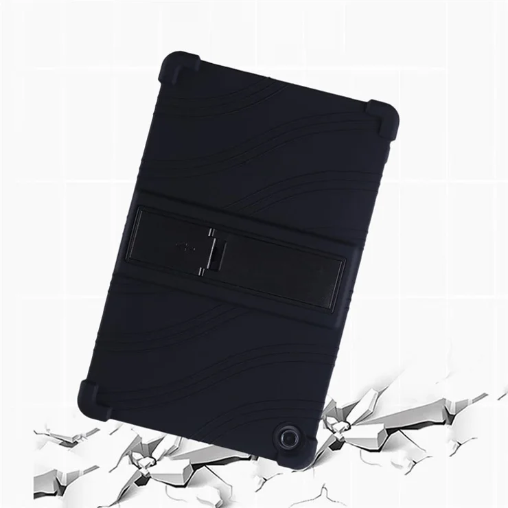 For Lenovo Tab M10 Plus (3rd Gen) / Xiaoxin Pad 2022 10.6 inch 125F / 128 Anti-collision Soft Silicone Tablet Protective Case Cover with Adjustable PC Kickstand - Dark Blue