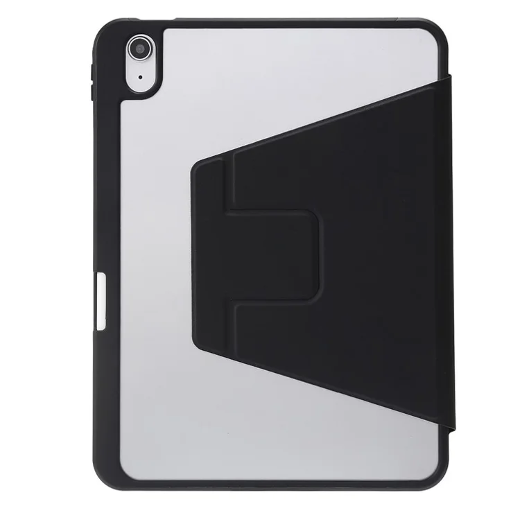 Tablet Case For iPad (2025) / 10.9 (2022) PU Leather + TPU + Acrylic Stand Cover with Auto Wake / Sleep - Black
