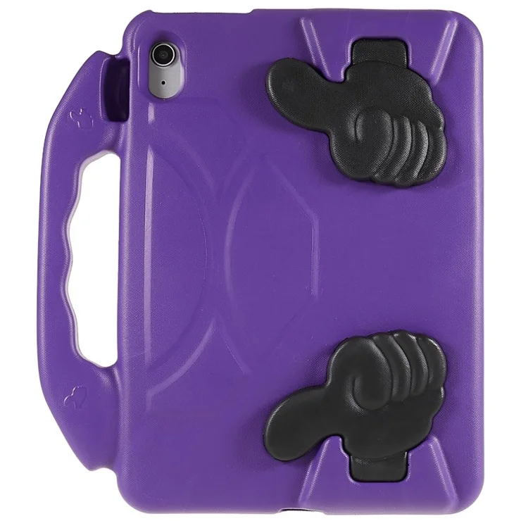 For iPad Air 11 (2025) / (2024) Foldable Thumb Kickstand EVA Tablet Case Fall Protection Cover with Handle - Purple