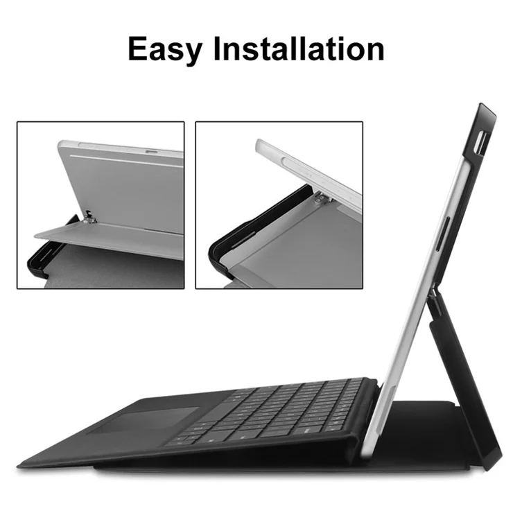JUNSUNMAY For Microsoft Surface Pro 9 Foldable Stand Tablet Case Pattern Printing PU Leather + PC Cover - Galaxy