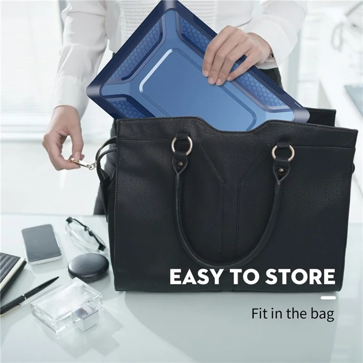 For MacBook Pro 16 inch (2019) A2141 Laptop Cover Dual Layer Hard PC Soft TPU Shell Case with Kickstand - Sapphire