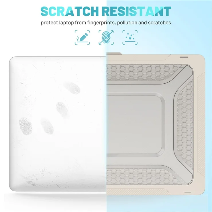 For MacBook Pro 16 inch (2024) (2023) (2021) A2485 M1 Pro / M1 Max Laptop Case Kickstand Hard PC Cover - Apricot