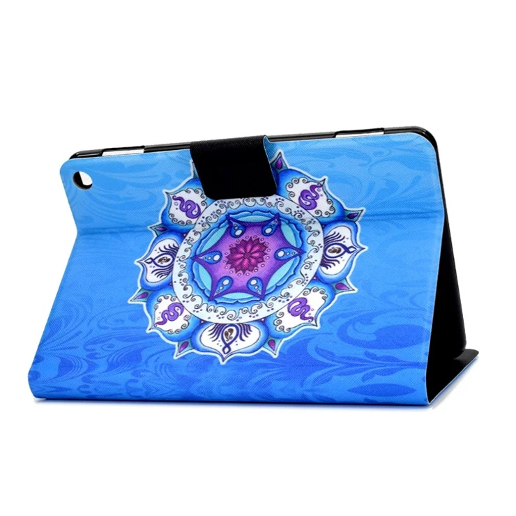For Amazon Fire HD 8 (2022) PU Leather Magnetic Protective Cover Pattern Printing Stand Card Holder Folio Tablet Case - Mandala