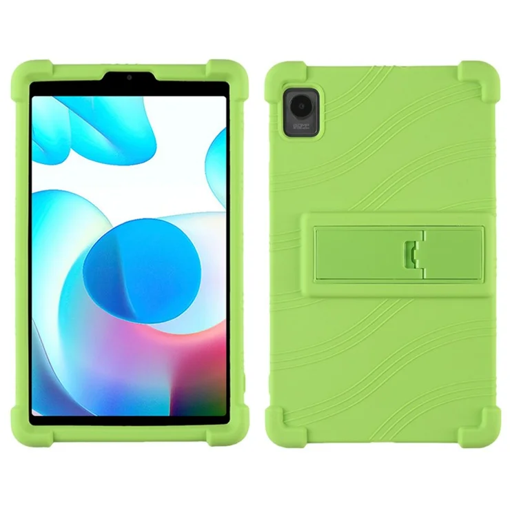 Protective Cover for Realme Pad Mini 8.7-inch with PC Kickstand, Scratch Resistant Soft Silicone Tablet Case - Green