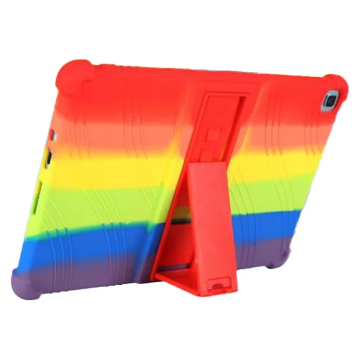 Soft Silicone Cover for Honor Pad 7 10.1-inch 2020, Tablet Protective Case with PC Kickstand Design - Rainbow