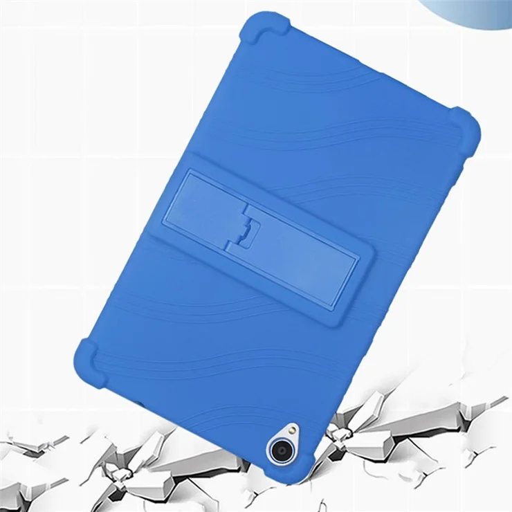 For Lenovo Tab M8 (FHD) TB-8505 / TB-8705 Kickstand Silicone Tablet Case Anti-Slip Kids Friendly Shockproof Soft Cover - Orange