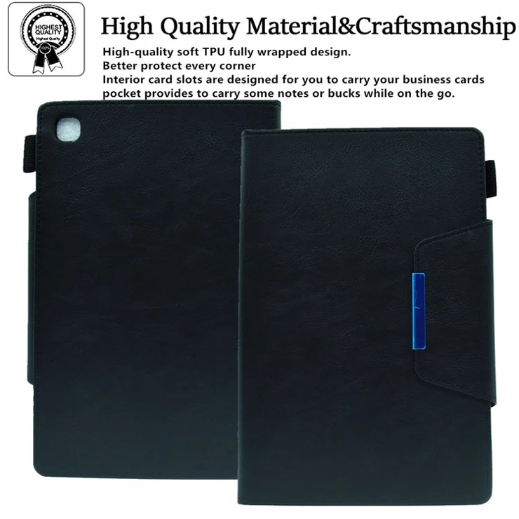 For Samsung Galaxy Tab A 8.0 (2019) SM-T290 (Wi-Fi) / SM-T295 (LTE) Tablet Case Leather Business Slim Stand Cover - Black
