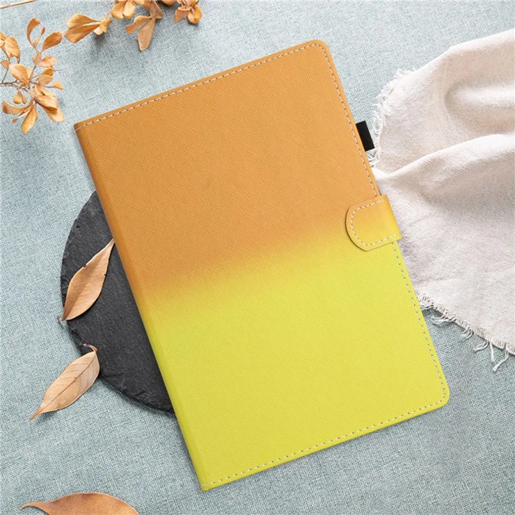 PU Leather Cover for iPad mini (2024) / mini (2021) Case Anti-Scratch Shockproof Tablet Shell with Card Holder - Orange Yellow Gradient