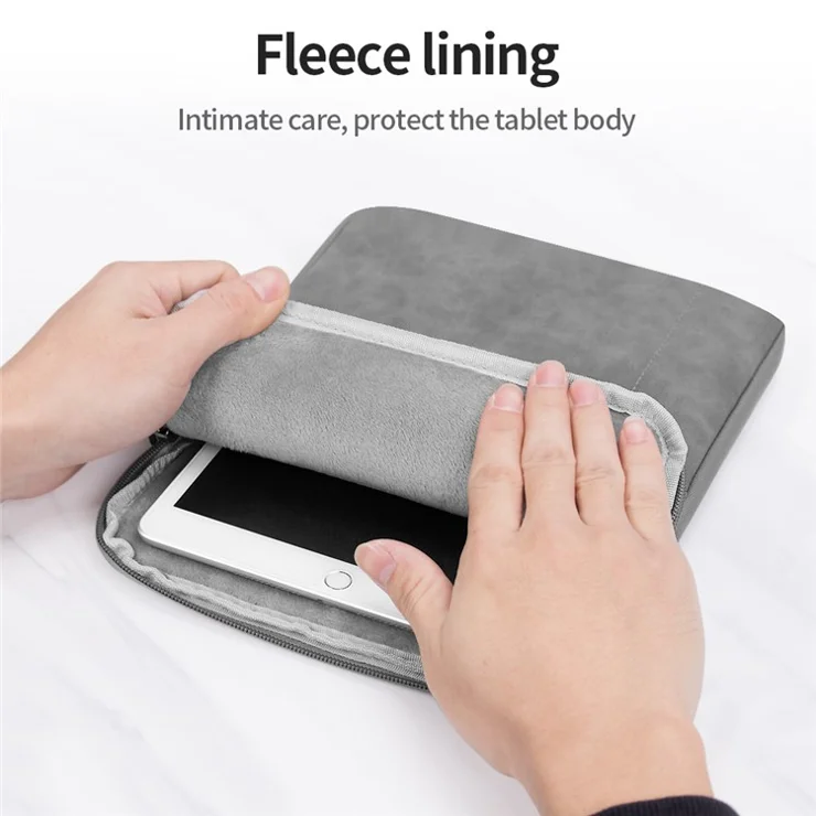For iPad 9.7-11inch Tablet Shockproof Protective Bag Portable Carrying Case with Lanyard - Dark Grey