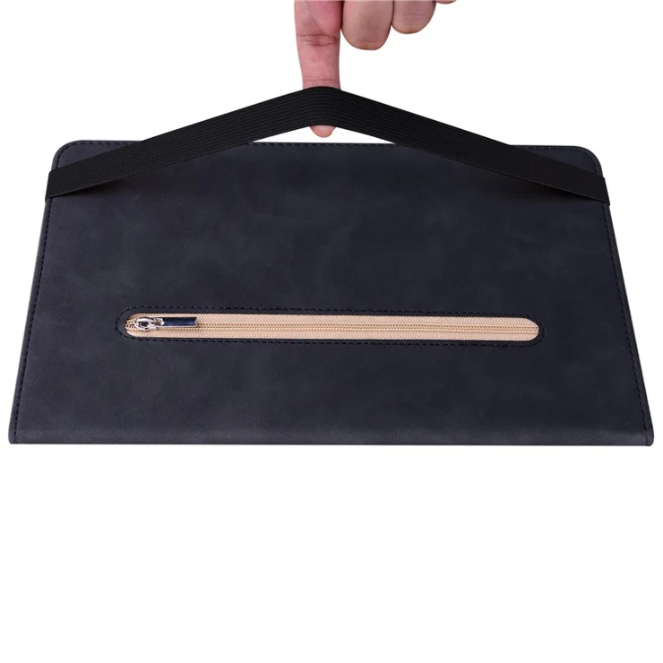 For Lenovo Tab M9 Tablet Case PU Leather Stand Zipper Pocket Card Slot Protection Wallet Cover - Black