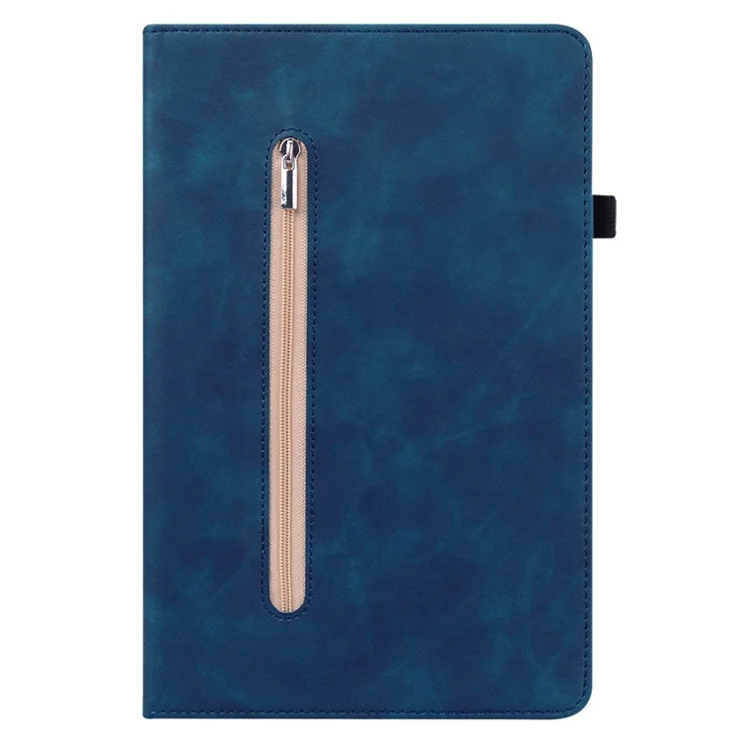 For Lenovo Tab M8 (4th Gen) 2024 TB-301XU / M8 (4th Gen) 2023 TB-300FU Stand Tablet Leather Case Zipper Pocket Card Holder Tablet Cover - Dark Blue